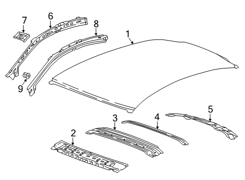 2019 Chevy Cruze Roof & Components Diagram