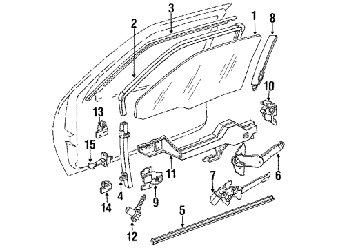 1994 Chevy Lumina Door Glass & Hardware, Lock & Hardware Diagram