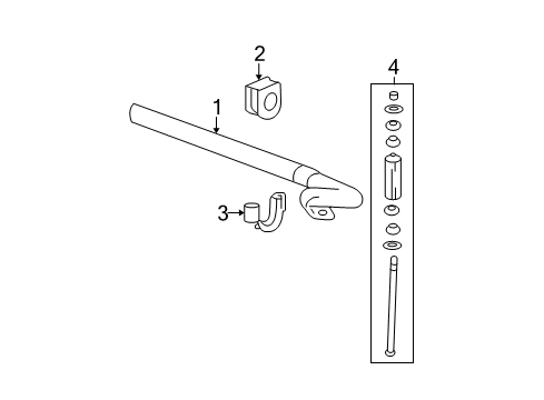 2007 Chevy Suburban 2500 Stabilizer Bar & Components - Front Diagram