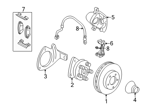 2007 Pontiac Grand Prix Brake Components Diagram