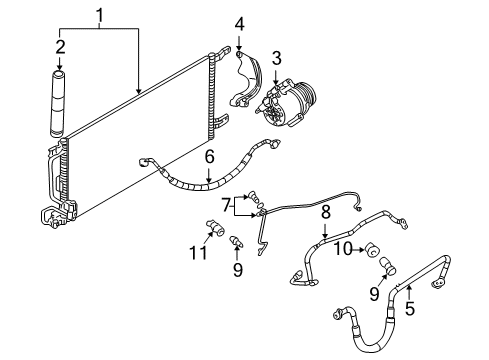 2003 Chevy Venture A/C Condenser, Compressor & Lines Diagram