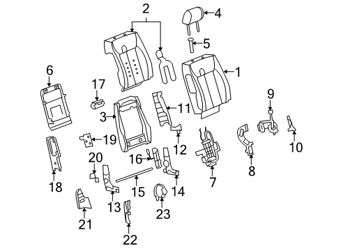 2008 Cadillac DTS Upper Bracket, Passenger Side Diagram for 25774008