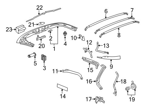 2008 Chevy Corvette Convertible/Soft Top - Frame & Components Diagram