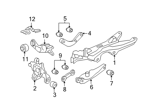 2008 Saturn Aura Rear Suspension, Lower Control Arm, Upper Control Arm, Stabilizer Bar, Suspension Components Diagram