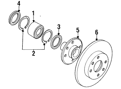 1985 Chevy Spectrum Caliper Overhaul Kit Diagram for 94133686