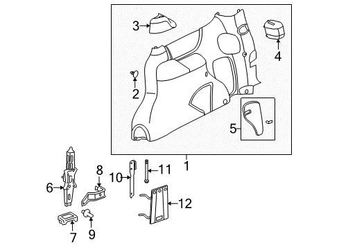 2008 Chevy Uplander Interior Trim - Side Panel Diagram 5 - Thumbnail