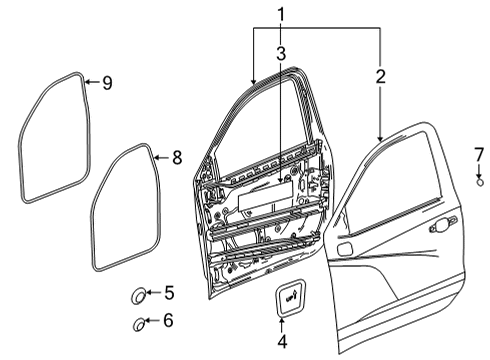 2020 GMC Sierra 3500 HD Door & Components Diagram 2 - Thumbnail