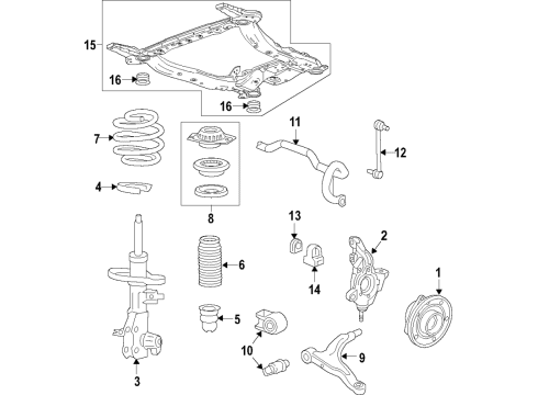 2021 Buick Envision Front Suspension Components, Lower Control Arm, Ride Control, Stabilizer Bar Diagram