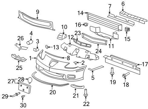 2008 Chevy Corvette Front Bumper Diagram