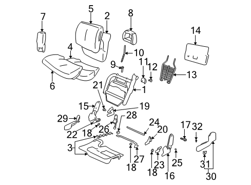 2005 Pontiac Bonneville Front Seat Components Diagram