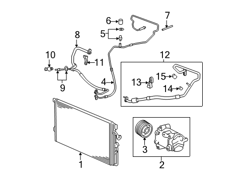 2010 Chevy HHR A/C Condenser, Compressor & Lines Diagram