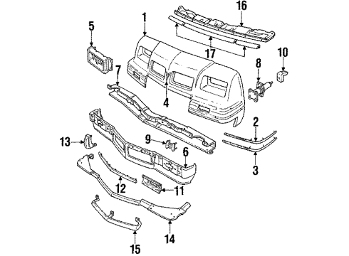 1985 Pontiac Grand Prix License Bracket, Front Diagram for 10024283