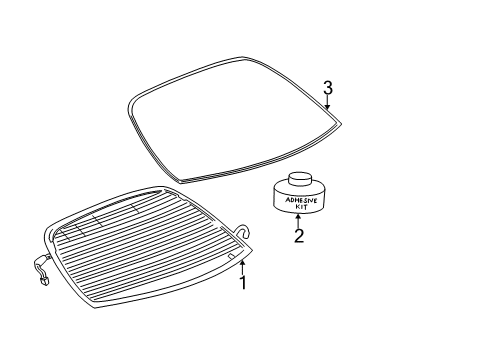 2005 Buick LeSabre Back Glass, Reveal Moldings Diagram
