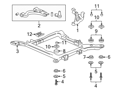 2005 Pontiac Bonneville Front Suspension Components, Lower Control Arm, Stabilizer Bar Diagram