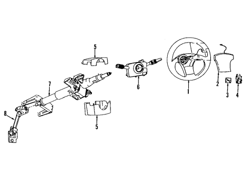 1999 Saturn SL2 Steering Column, Steering Wheel Diagram