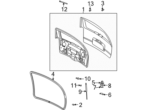 2002 Chevy Trailblazer EXT Lift Gate Drain Plug Diagram for 10111937