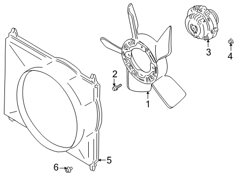 2000 Chevy Tracker Fan Blade Bolt Diagram for 11508600