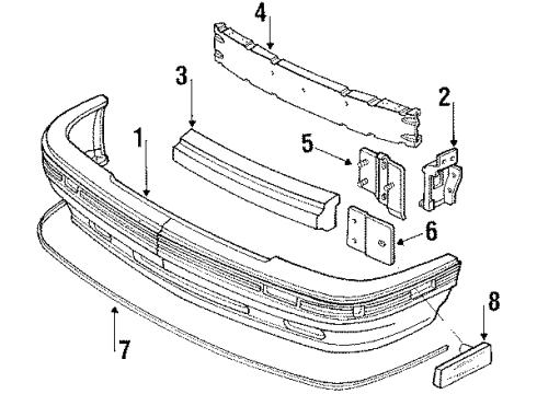 1993 Pontiac LeMans Front Bumper Diagram