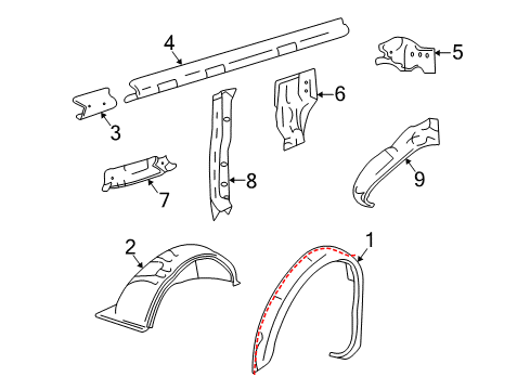 1999 Chevy Express 3500 Inner Structure - Side Panel Diagram