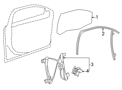 2017 Buick Verano Front Door - Glass & Hardware Diagram
