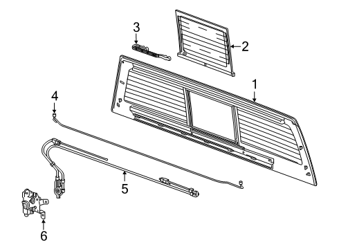 2022 GMC Sierra 1500 Glass & Hardware - Back Glass Diagram