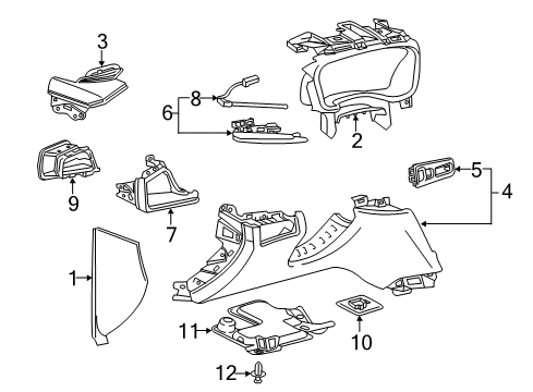 2022 Cadillac XT5 Cluster & Switches, Instrument Panel Diagram