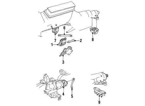1990 GMC C2500 Engine & Trans Mounting Diagram