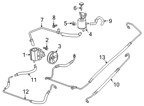 2022 Chevy Express 2500 Power Steering Pump Diagram for 84983792