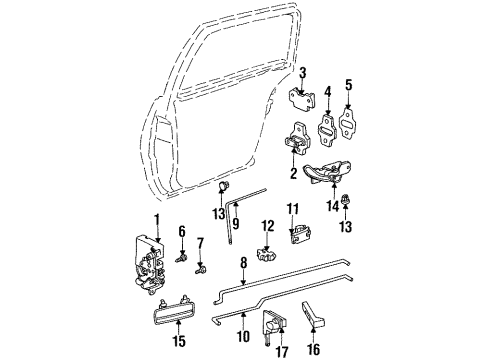 1994 Pontiac Grand Am Lock & Hardware Diagram