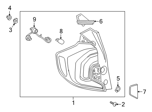 2019 GMC Terrain Socket & Wire, Rear Diagram for 84240490