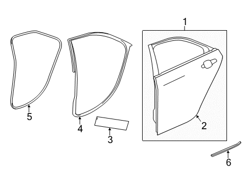 2016 Cadillac ATS Rear Door Diagram