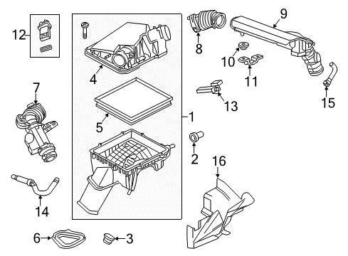 2019 Cadillac XTS Air Intake Diagram