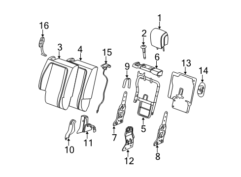 2015 GMC Terrain Seat Back Frame, Rear Diagram for 23435110