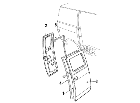 1993 Chevy G20 Side Loading Door - Door & Components Diagram
