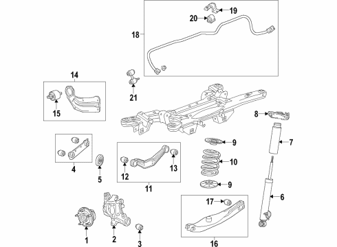 2017 Buick Regal Rear Suspension Components, Lower Control Arm, Upper Control Arm, Stabilizer Bar Diagram
