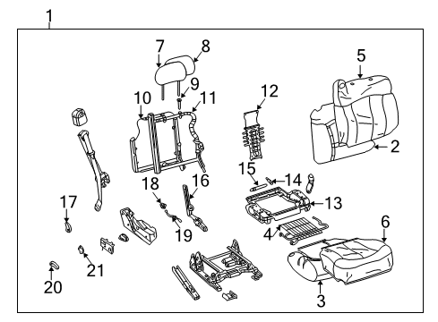 2006 Chevy Silverado 2500 HD Front Seat Components Diagram