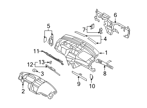 2010 Pontiac G3 Cluster & Switches, Instrument Panel Diagram
