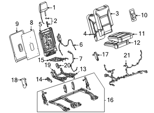 2022 Cadillac Escalade ESV Third Row Seats Diagram