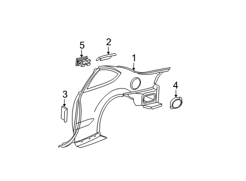 1999 Pontiac Grand Am Quarter Panel & Components Diagram 1 - Thumbnail