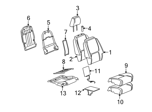 2007 Pontiac Torrent Front Seat Components Diagram