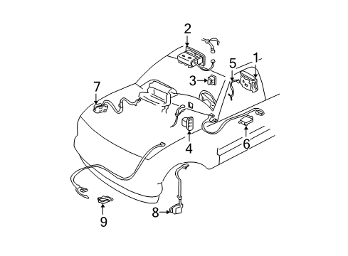 1995 Chevy K2500 Air Bag Sensor, Driver Side Diagram for 16228285