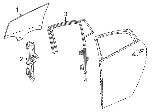 2017 Chevy Volt Rear Door - Glass & Hardware Diagram