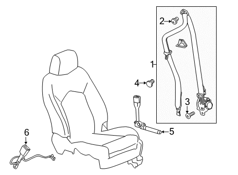 2023 Chevy Traverse Front Seat Belts Diagram