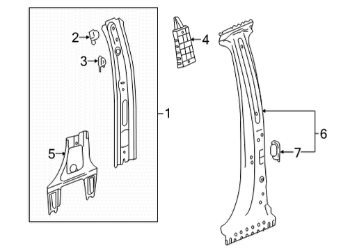 2021 Chevy Silverado 2500 HD Center Pillar Diagram