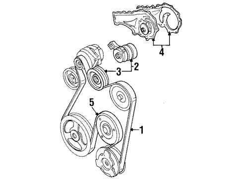 1993 Cadillac Eldorado Water Pump, Belts & Pulleys Diagram