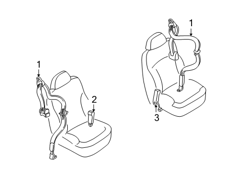 1999 GMC Jimmy Front Seat Belts Diagram 1 - Thumbnail