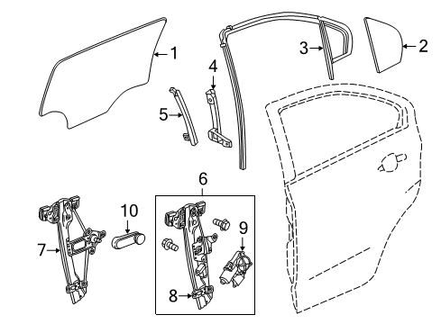 2017 Chevy Sonic Rear Door - Glass & Hardware Diagram