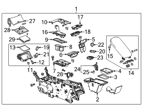 2020 Chevy Impala Center Console Diagram