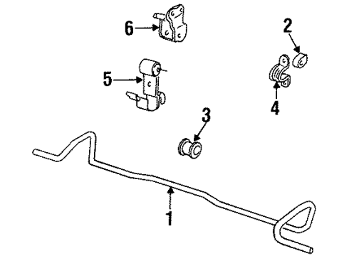 1998 Chevy Monte Carlo Rear Suspension Components, Stabilizer Bar Diagram
