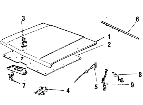 1990 GMC Jimmy Hood & Components Diagram
